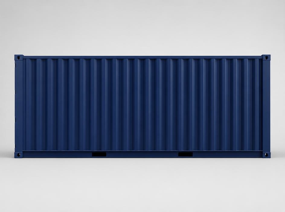 20ft shipping container in navy blue